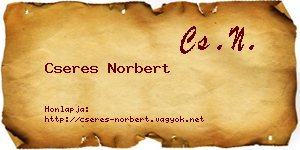 Cseres Norbert névjegykártya